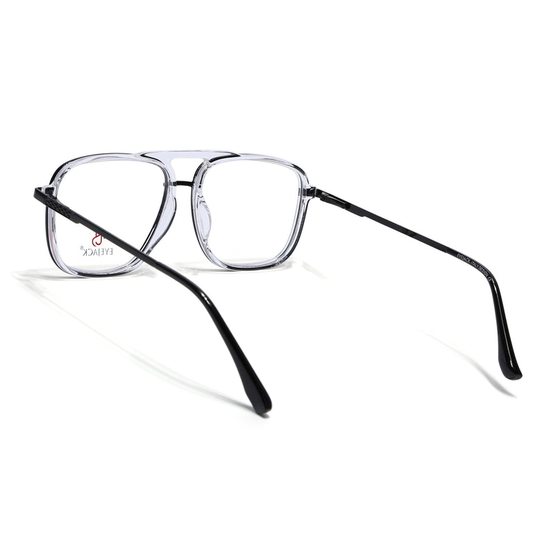 Eyejack Black & Transparent Wayfarer Eyeglasses for Men & Women (170206FCL2019-C1)