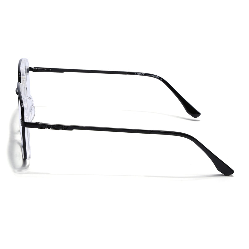 Eyejack Black & Transparent Wayfarer Eyeglasses for Men & Women (170206FCL2019-C1)