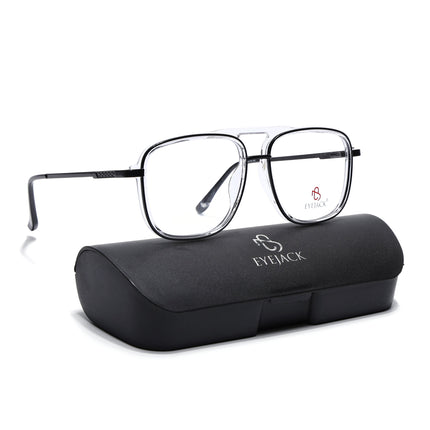 Eyejack Black & Transparent Wayfarer Eyeglasses for Men & Women (170206FCL2019-C1)
