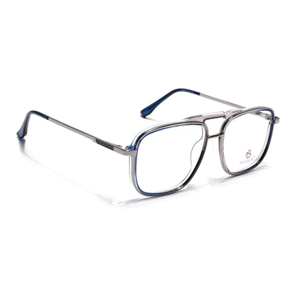 Eyejack Silver & Blue Wayfarer Eyeglasses for Men & Women (170206FCL2020-C2)