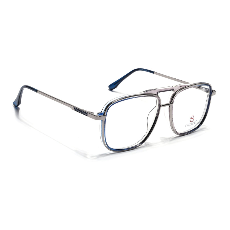 Eyejack Silver & Blue Wayfarer Eyeglasses for Men & Women (170206FCL2020-C2)