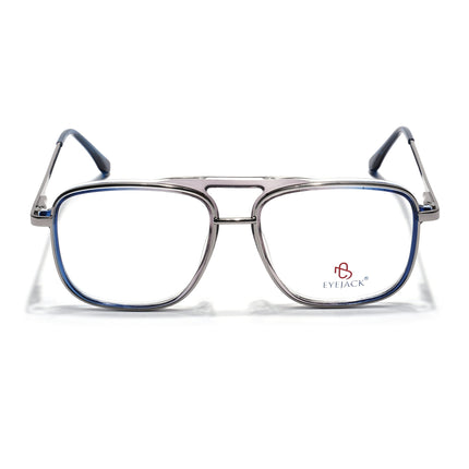 Eyejack Silver & Blue Wayfarer Eyeglasses for Men & Women (170206FCL2020-C2)
