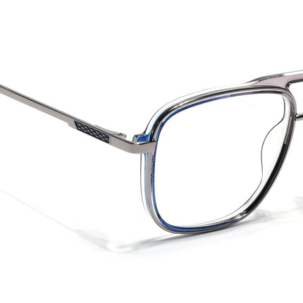 Eyejack Silver & Blue Wayfarer Eyeglasses for Men & Women (170206FCL2020-C2)