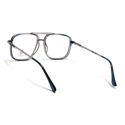 Eyejack Silver & Blue Wayfarer Eyeglasses for Men & Women (170206FCL2020-C2)