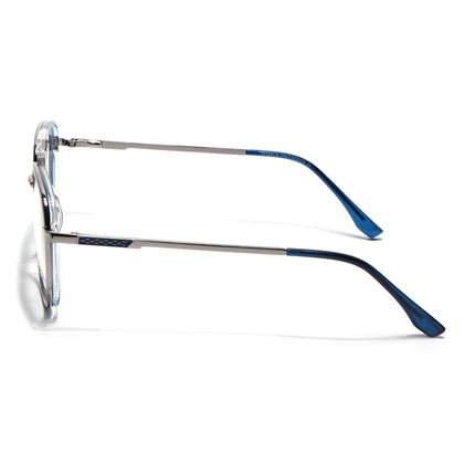 Eyejack Silver & Blue Wayfarer Eyeglasses for Men & Women (170206FCL2020-C2)