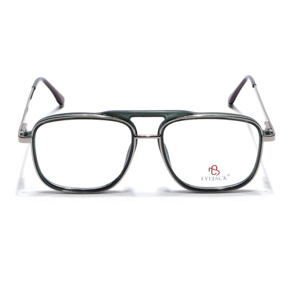 Eyejack Silver & Green Wayfarer Eyeglasses for Men & Women (170206FCL2021-C3)