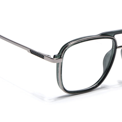 Eyejack Silver & Green Wayfarer Eyeglasses for Men & Women (170206FCL2021-C3)