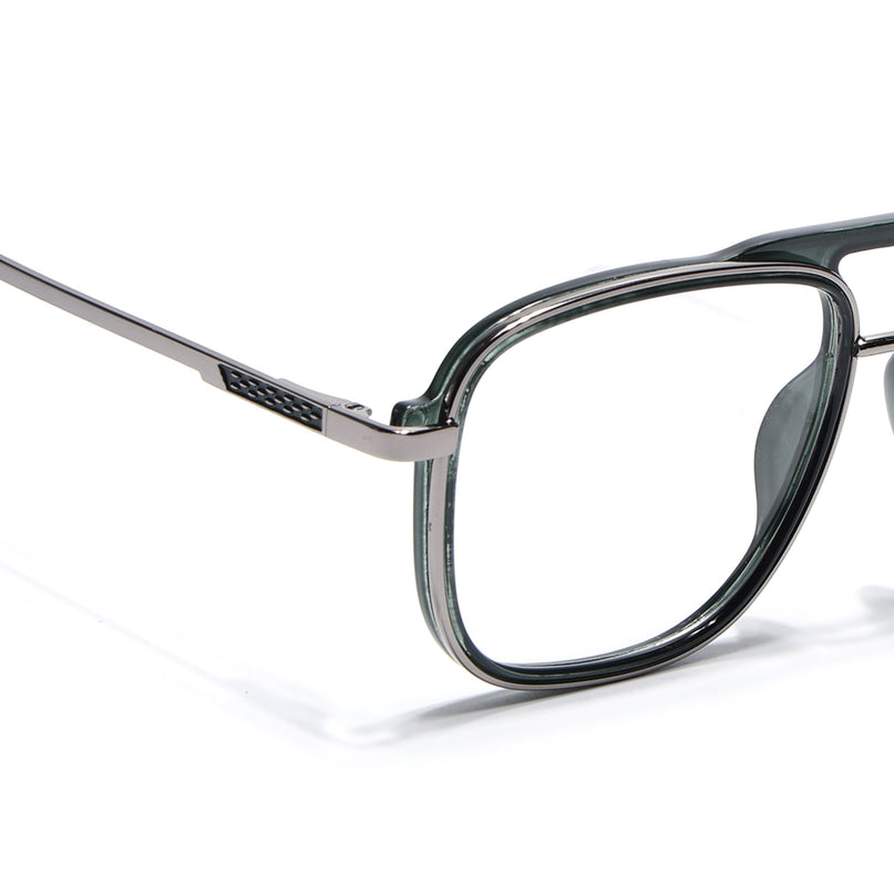 Eyejack Silver & Green Wayfarer Eyeglasses for Men & Women (170206FCL2021-C3)
