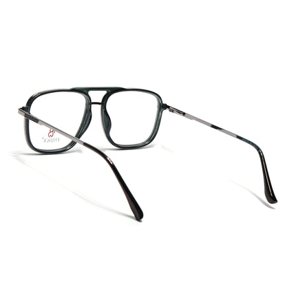 Eyejack Silver & Green Wayfarer Eyeglasses for Men & Women (170206FCL2021-C3)