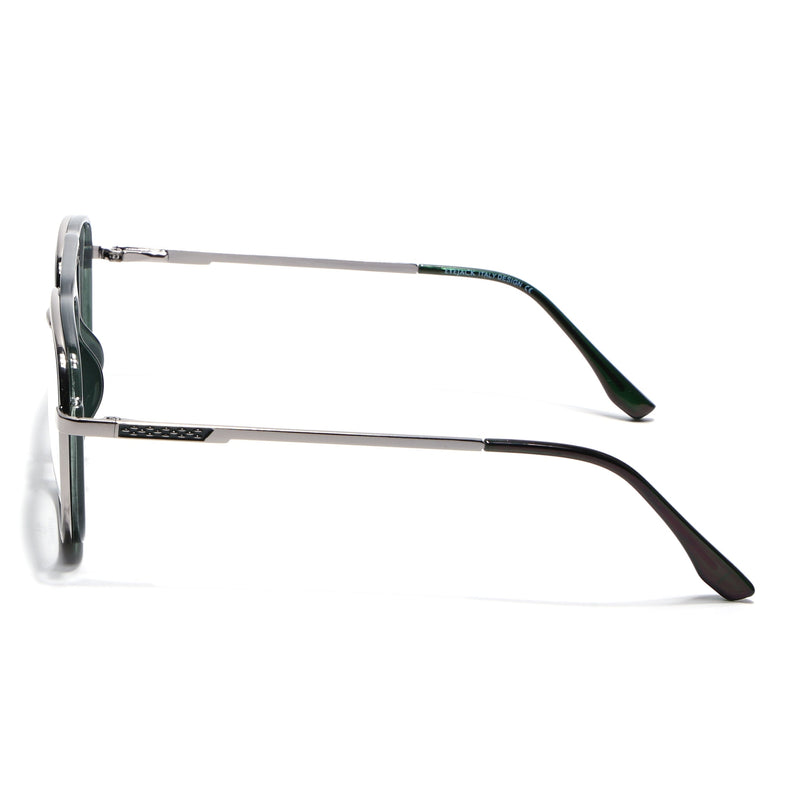 Eyejack Silver & Green Wayfarer Eyeglasses for Men & Women (170206FCL2021-C3)