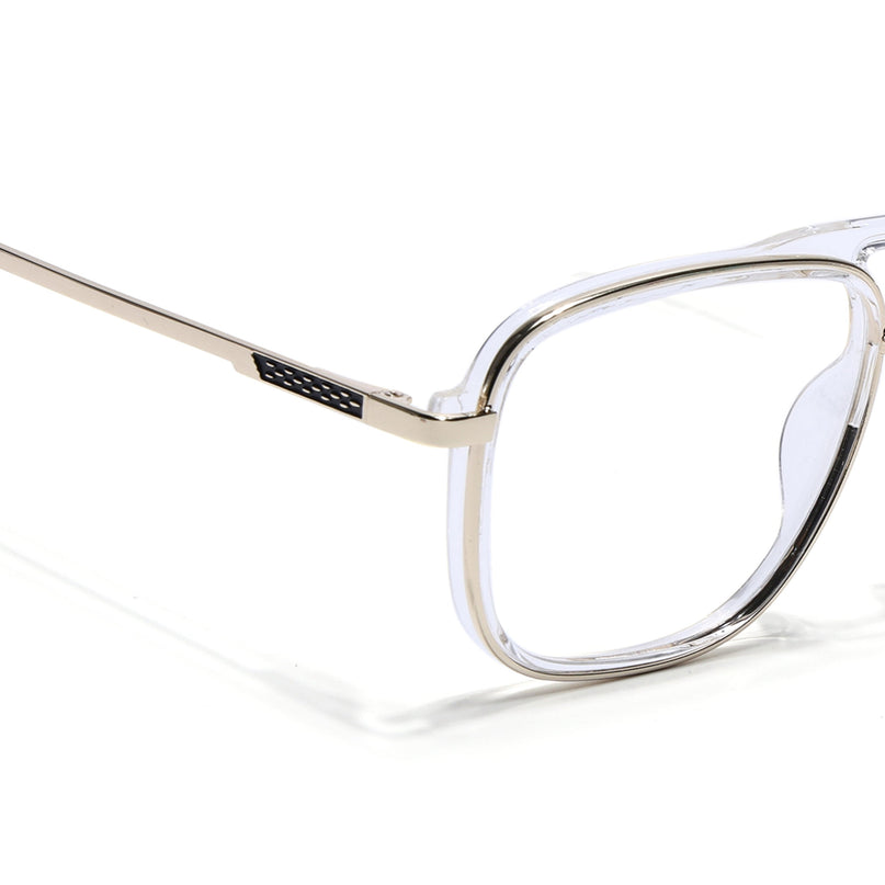 Eyejack Golden & Transparent Wayfarer Eyeglasses for Men & Women (170206FCL2022-C4)