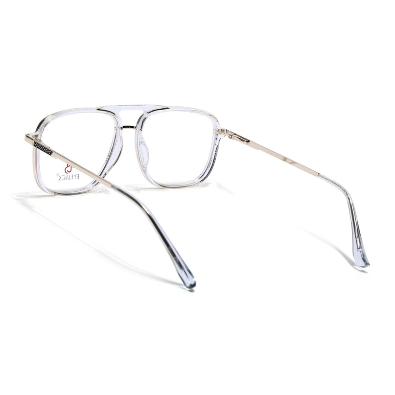 Eyejack Golden & Transparent Wayfarer Eyeglasses for Men & Women (170206FCL2022-C4)