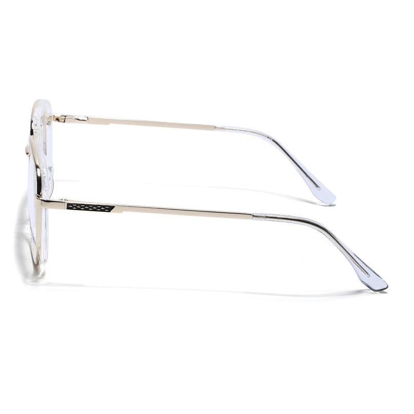 Eyejack Golden & Transparent Wayfarer Eyeglasses for Men & Women (170206FCL2022-C4)