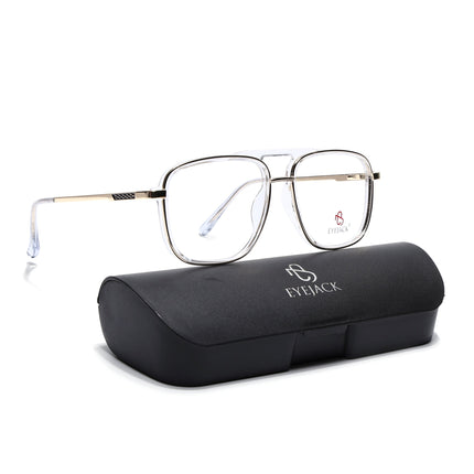 Eyejack Golden & Transparent Wayfarer Eyeglasses for Men & Women (170206FCL2022-C4)