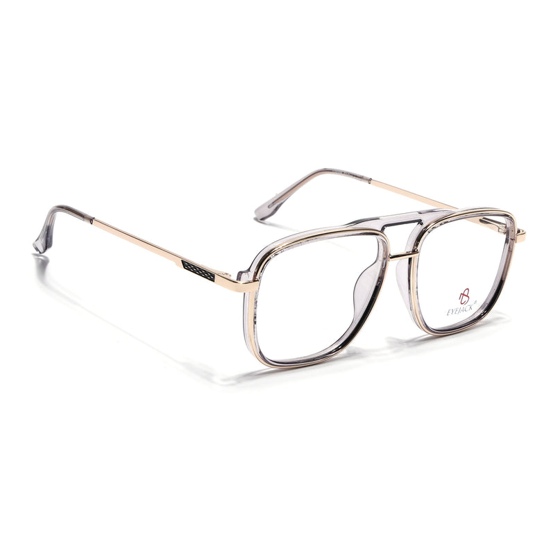 Eyejack Golden & Grey Wayfarer Eyeglasses for Men & Women (170206FCL2023-C5)