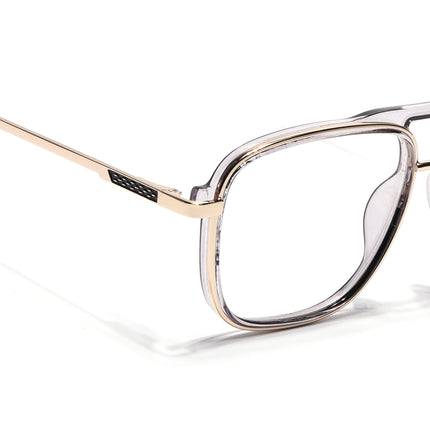 Eyejack Golden & Grey Wayfarer Eyeglasses for Men & Women (170206FCL2023-C5)