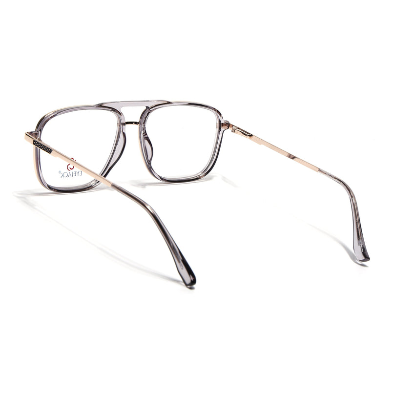 Eyejack Golden & Grey Wayfarer Eyeglasses for Men & Women (170206FCL2023-C5)