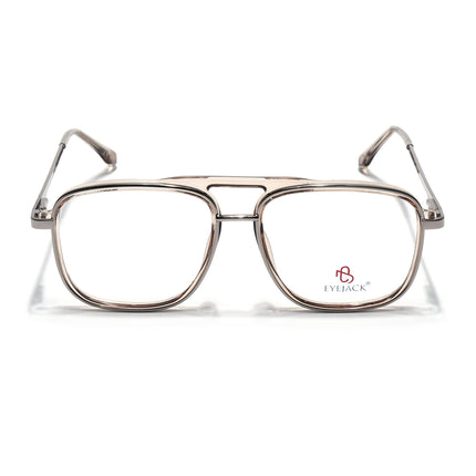 Eyejack Silver & Transparent Wayfarer Eyeglasses for Men & Women (170206FCL2024-C6)