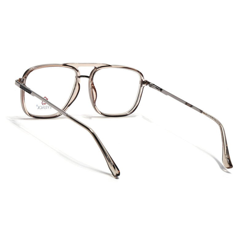 Eyejack Silver & Transparent Wayfarer Eyeglasses for Men & Women (170206FCL2024-C6)