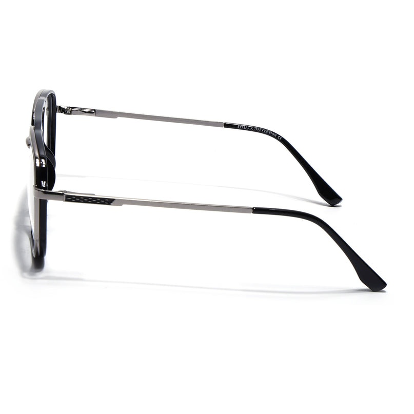 Eyejack Skyline Black & Silver Wayfarer Eyeglasses for Men & Women (170206FCL2119-C7)