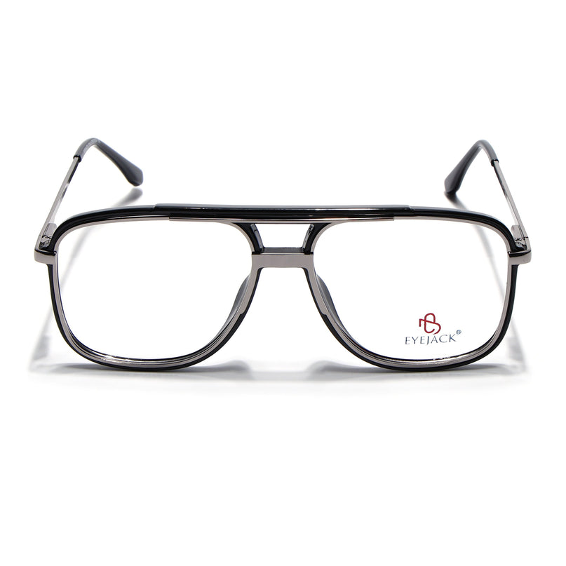 Eyejack Black & Silver Wayfarer Eyeglasses for Men & Women (170207FCL2025-C1)