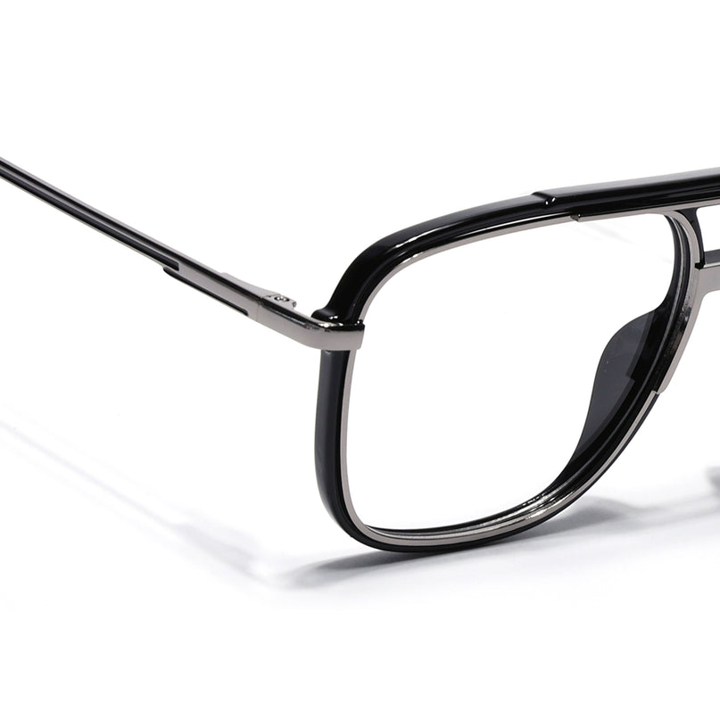Eyejack Black & Silver Wayfarer Eyeglasses for Men & Women (170207FCL2025-C1)