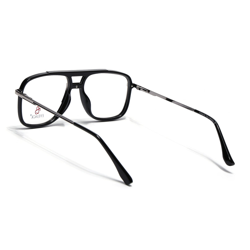 Eyejack Black & Silver Wayfarer Eyeglasses for Men & Women (170207FCL2025-C1)