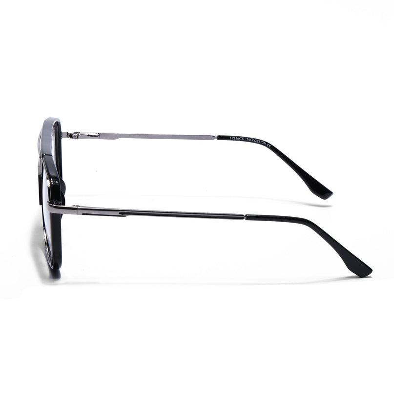 Eyejack Black & Silver Wayfarer Eyeglasses for Men & Women (170207FCL2025-C1)