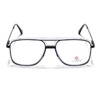 Eyejack Black & Transparent Wayfarer Eyeglasses for Men & Women (170207FCL2026-C2)