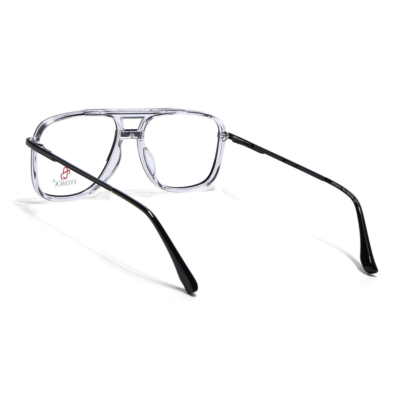 Eyejack Black & Transparent Wayfarer Eyeglasses for Men & Women (170207FCL2026-C2)