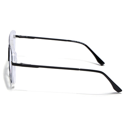 Eyejack Black & Transparent Wayfarer Eyeglasses for Men & Women (170207FCL2026-C2)