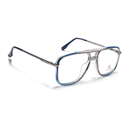 Eyejack Silver & Blue Wayfarer Eyeglasses for Men & Women (170207FCL2027-C3)