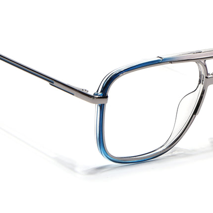 Eyejack Silver & Blue Wayfarer Eyeglasses for Men & Women (170207FCL2027-C3)
