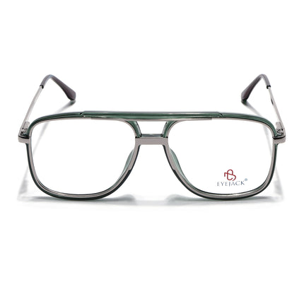Eyejack Silver & Green Wayfarer Eyeglasses for Men & Women (170207FCL2028-C4)