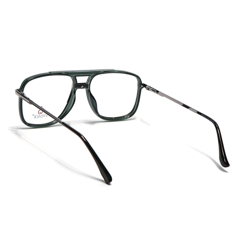 Eyejack Silver & Green Wayfarer Eyeglasses for Men & Women (170207FCL2028-C4)