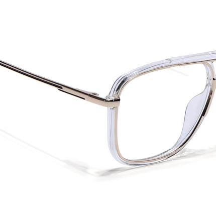 Eyejack Golden & Transparent Wayfarer Eyeglasses for Men & Women (170207FCL2029-C5)