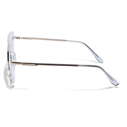 Eyejack Golden & Transparent Wayfarer Eyeglasses for Men & Women (170207FCL2029-C5)