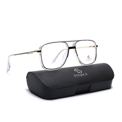 Eyejack Golden & Transparent Wayfarer Eyeglasses for Men & Women (170207FCL2029-C5)