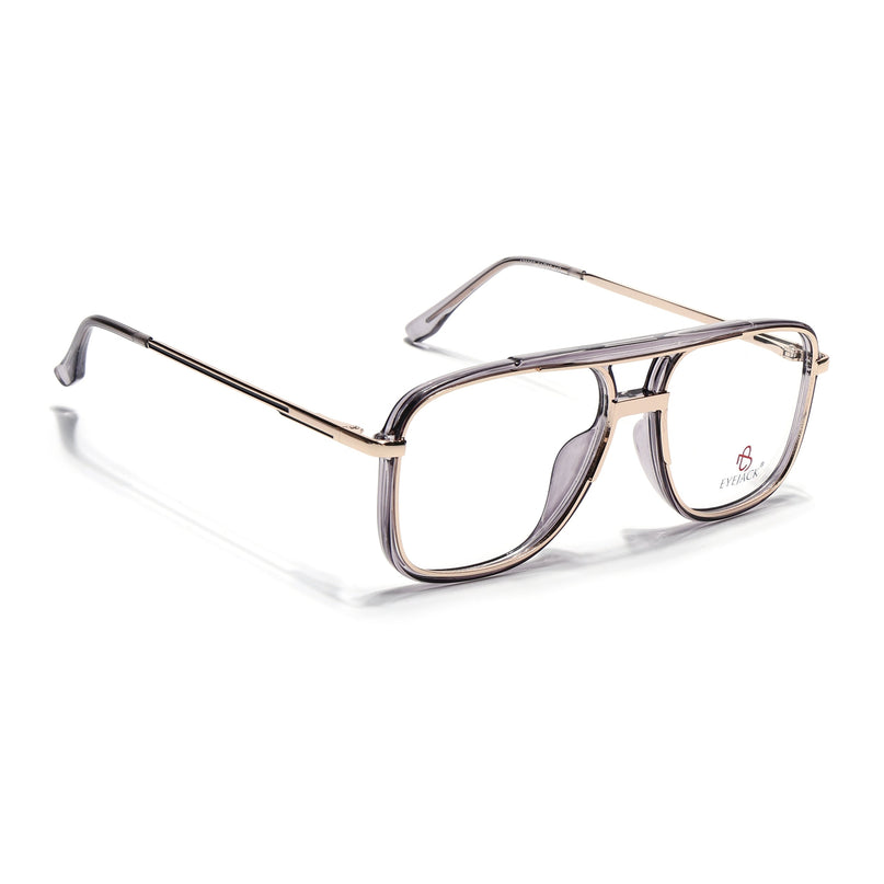 Eyejack Golden & Grey Wayfarer Eyeglasses for Men & Women (170207FCL2030-C6)