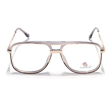 Eyejack Golden & Grey Wayfarer Eyeglasses for Men & Women (170207FCL2030-C6)