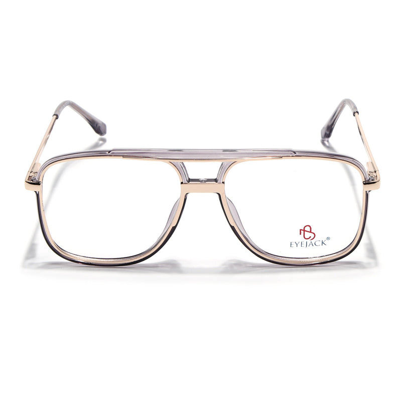 Eyejack Golden & Grey Wayfarer Eyeglasses for Men & Women (170207FCL2030-C6)