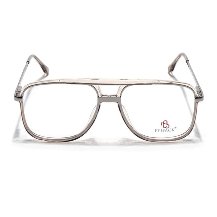 Eyejack Silver & Transparent Wayfarer Eyeglasses for Men & Women (170207FCL2031-C7)