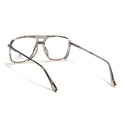 Eyejack Silver & Transparent Wayfarer Eyeglasses for Men & Women (170207FCL2031-C7)