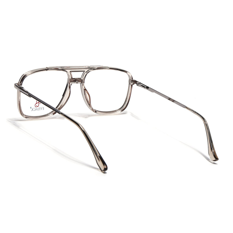 Eyejack Silver & Transparent Wayfarer Eyeglasses for Men & Women (170207FCL2031-C7)