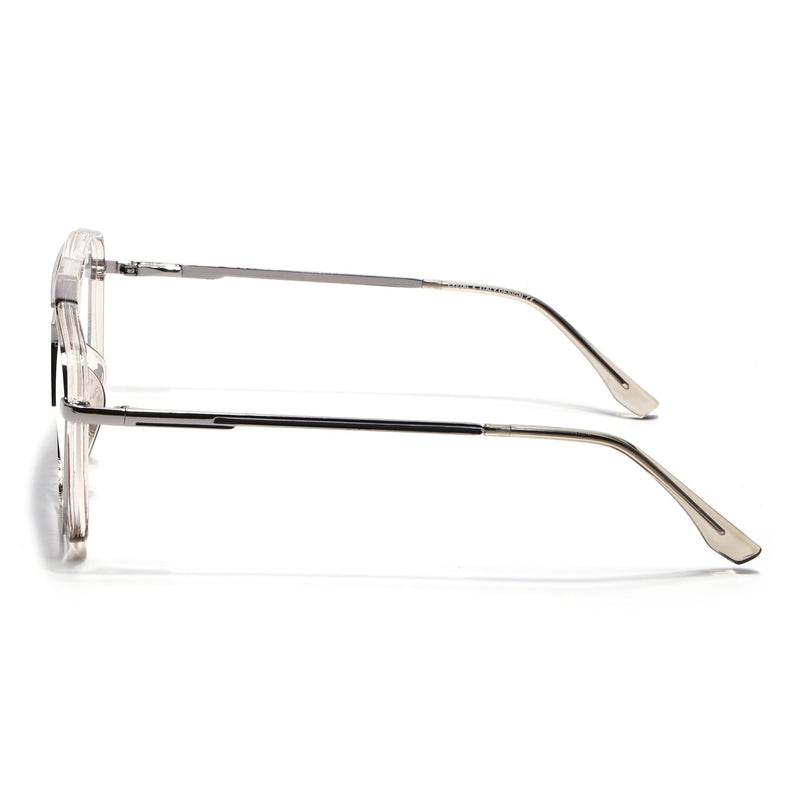 Eyejack Silver & Transparent Wayfarer Eyeglasses for Men & Women (170207FCL2031-C7)