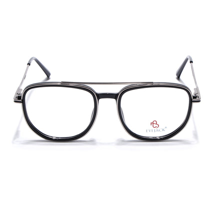Eyejack Black & Silver Wayfarer Eyeglasses for Men & Women (170208FCL2032-C1)