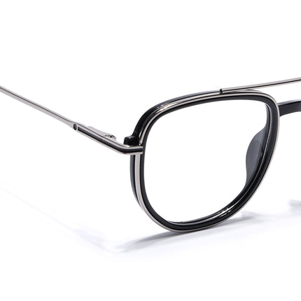 Eyejack Black & Silver Wayfarer Eyeglasses for Men & Women (170208FCL2032-C1)