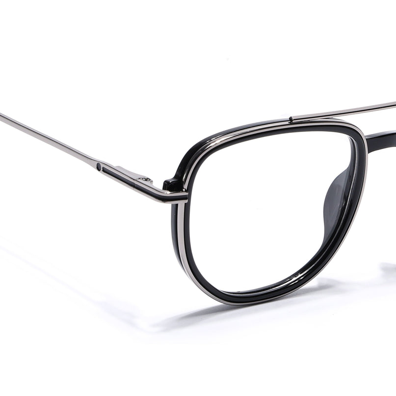Eyejack Black & Silver Wayfarer Eyeglasses for Men & Women (170208FCL2032-C1)