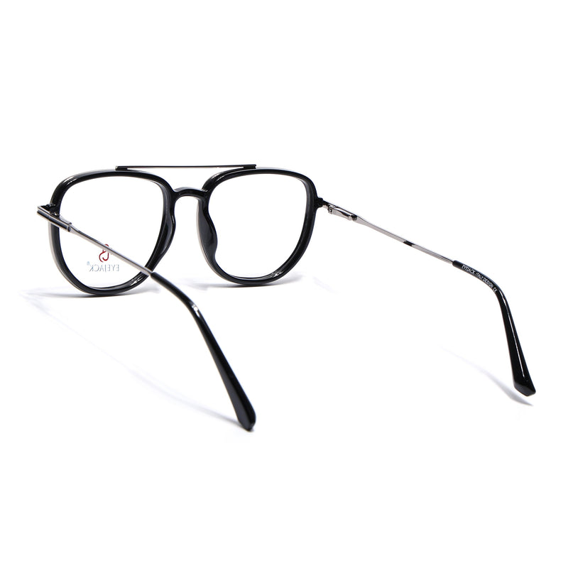 Eyejack Black & Silver Wayfarer Eyeglasses for Men & Women (170208FCL2032-C1)