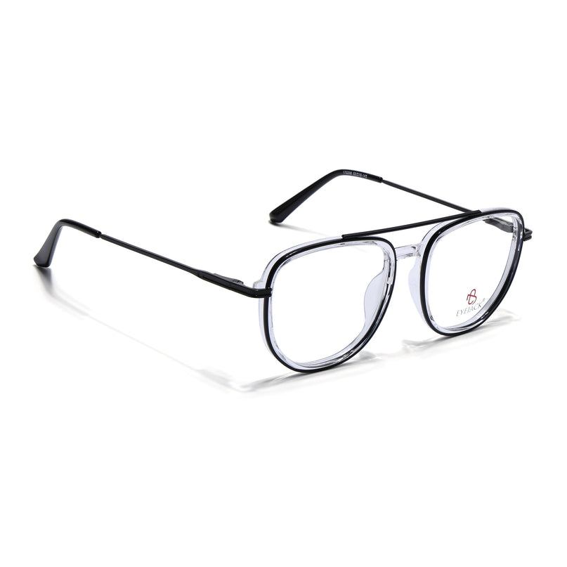 Eyejack Black & Transparent Wayfarer Eyeglasses for Men & Women (170208FCL2033-C2)